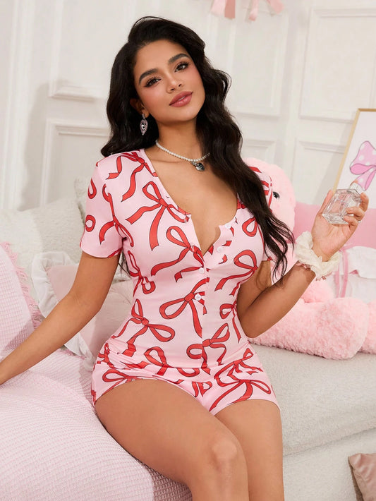 Kurdele Desenli Tulum Pijama